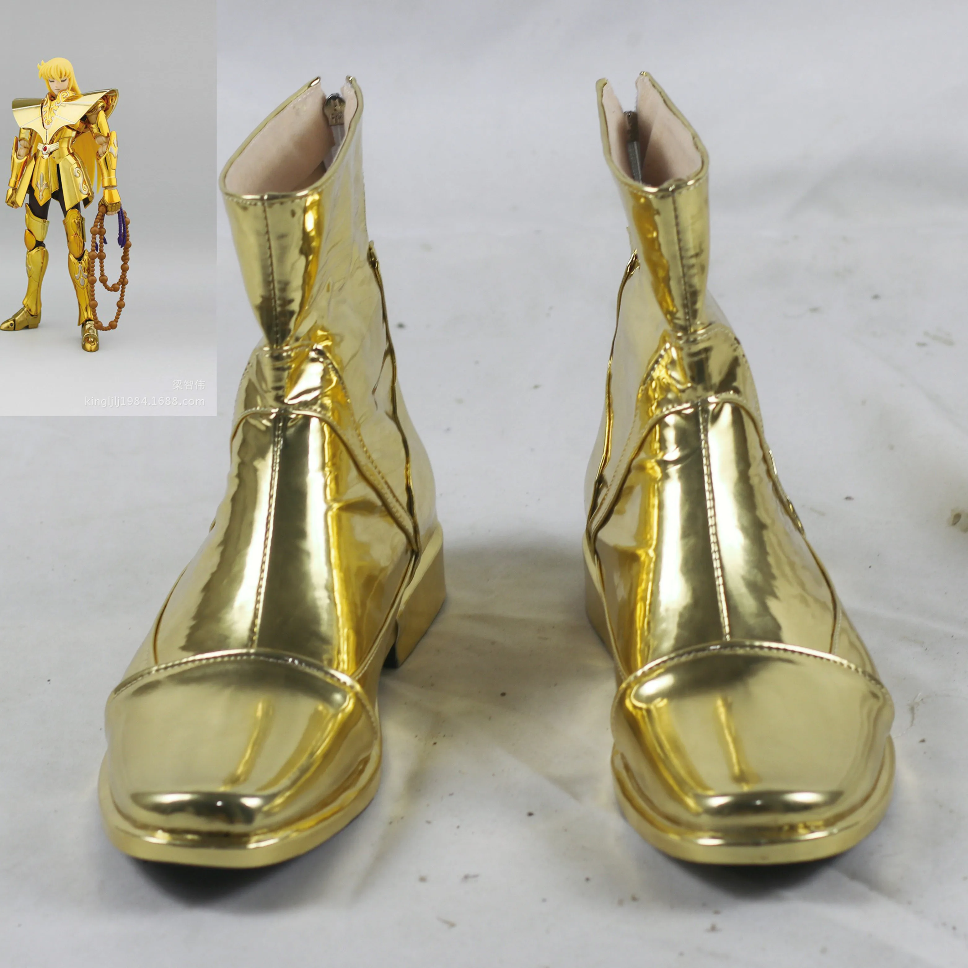 Virgo Shaka Shoes Cosplay Gold Saints Saint Seiya Men Boots Handmade Faux Leather Boots