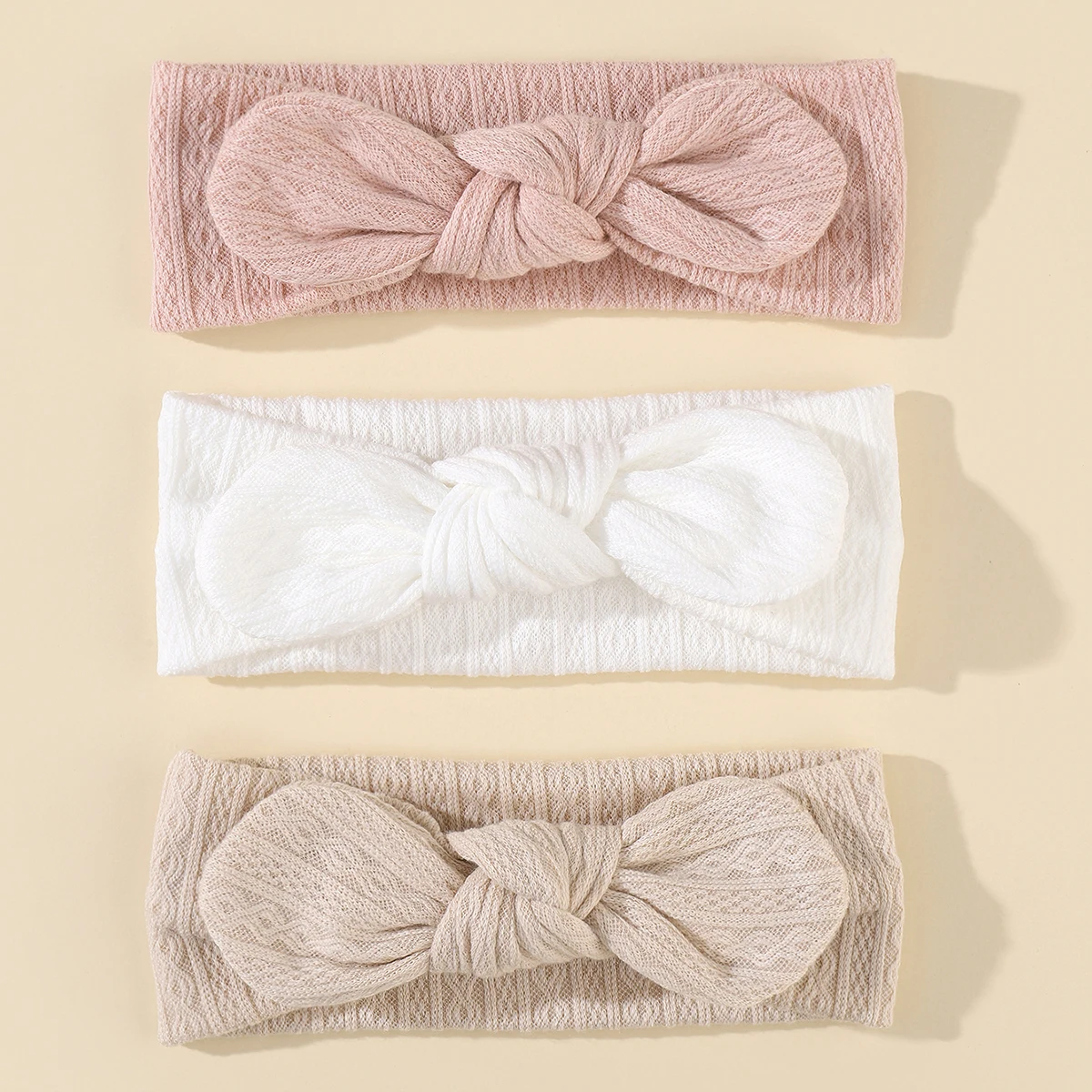 3Pcs Baby Girl Headband Set Girls Bow Knotted Hair Bands Soft Knitted Kids Headwear Newborn Turban Baby Hair Accessories