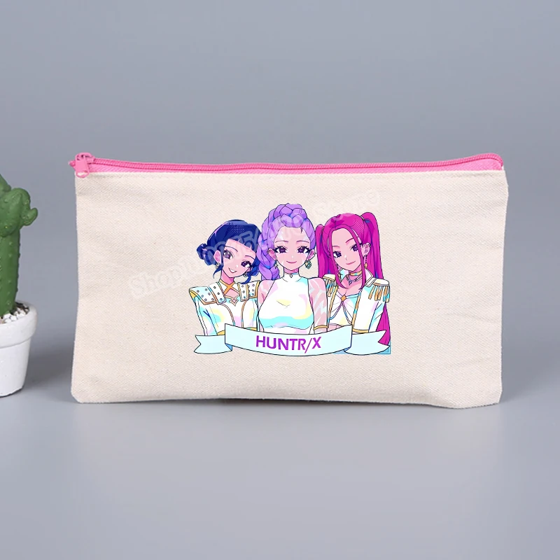 

KPop Охотники на демонов Кошелек для монет с рисунком Руми Миры Зои, холст с принтом, пенал, студенческая сумка для хранения канцелярских принадлежностей, детские подарки на день рождения