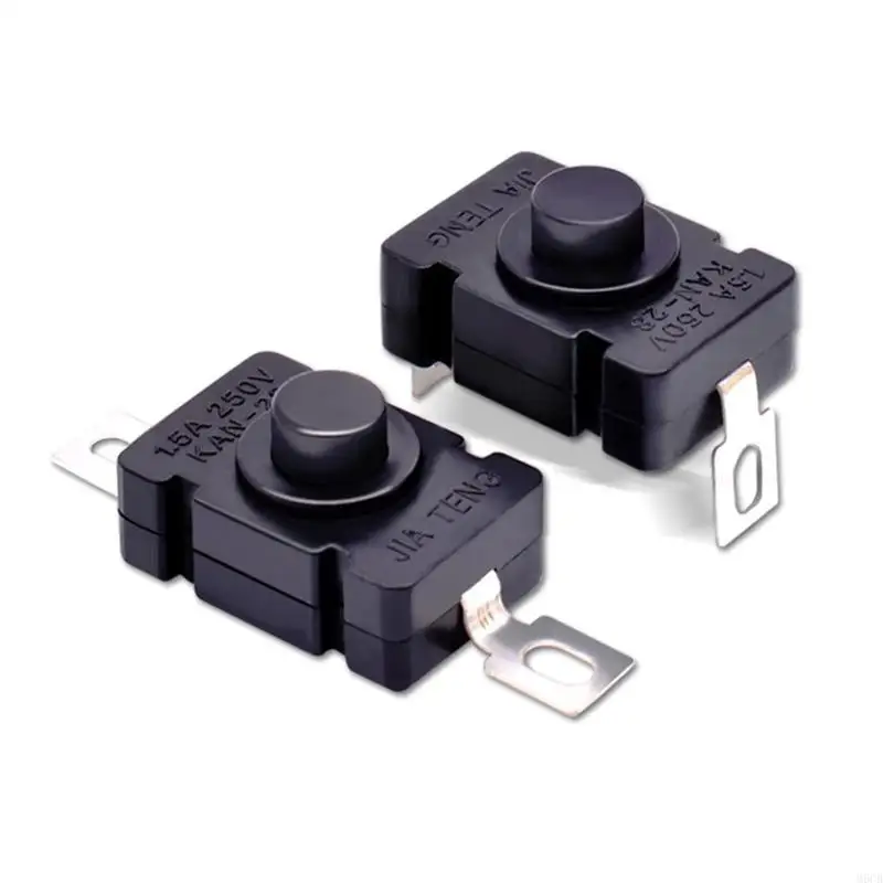 M6cb da 10 pezzi Black Latching Mini On/Off Interruttore Pulsante Selflock Switch per torcia Tipo torcia Durevole