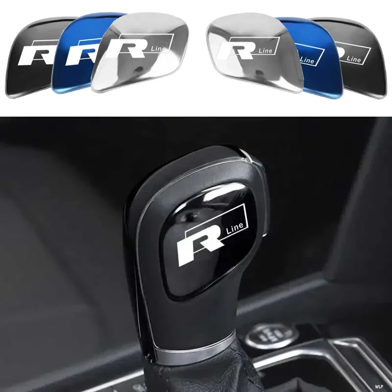 

1 Pair Car Gear Shift Knob Emblem Sticker for Volkswagen Rline R Line Badge Tiguan Golf POLO CC Sagitar Magotan Scirocco Touareg