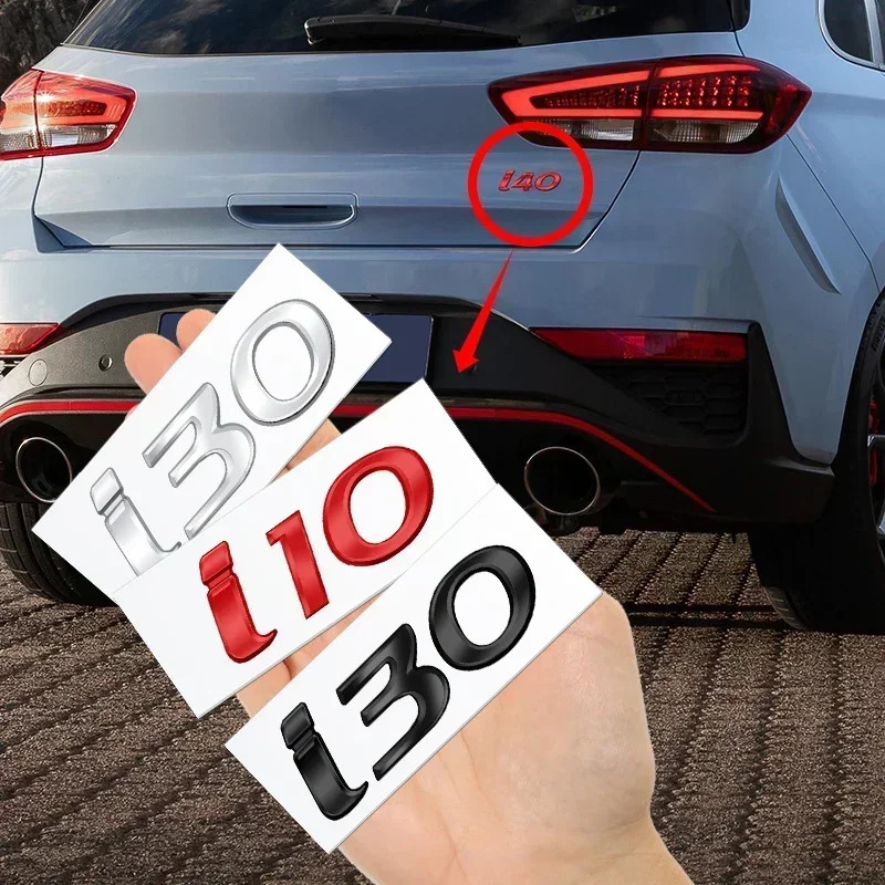 

1pcs Logo Badge 3D Metal Emblem Decal I10 I20 I30 I40 letter Sticker Accessories