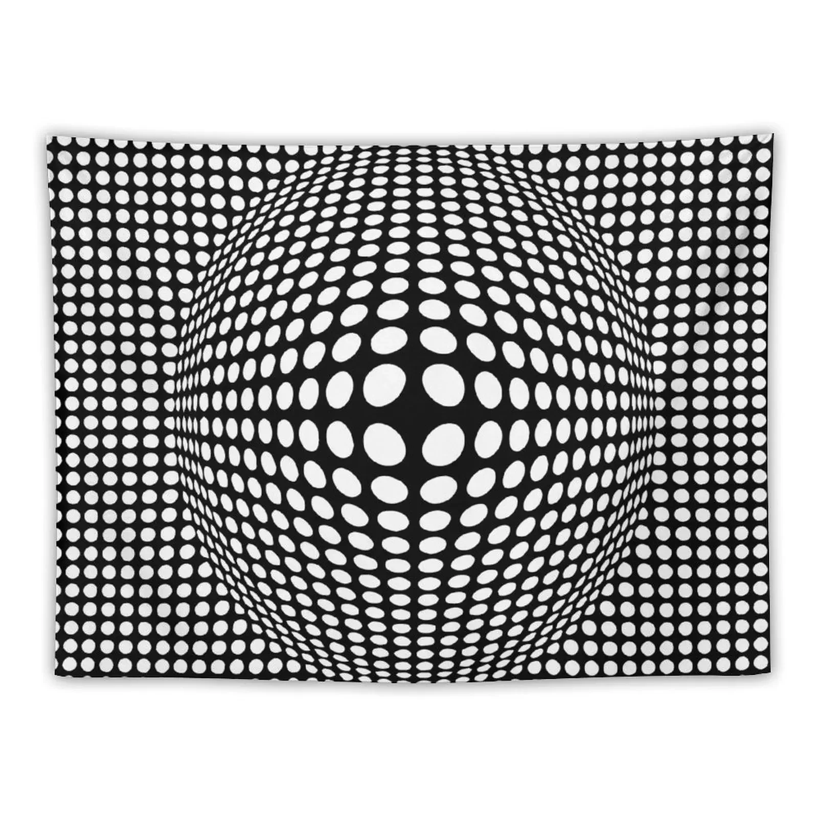 Black And White Victor Vasarely Style Optical Illusion Tapestry Aesthetic Decoration Room Decor For Girls Tapestry