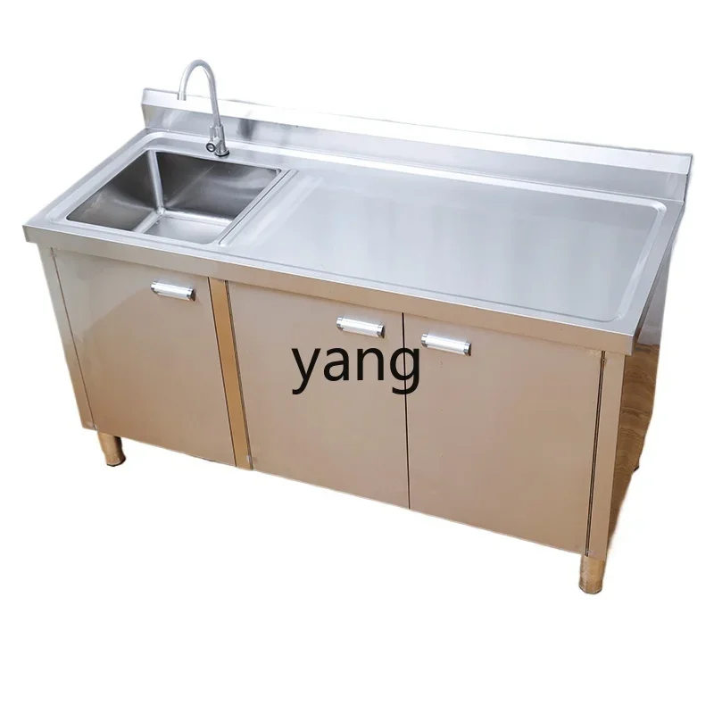 LMM， kitchen stainless steel vegetable sink basin sink flat integrated cabinet