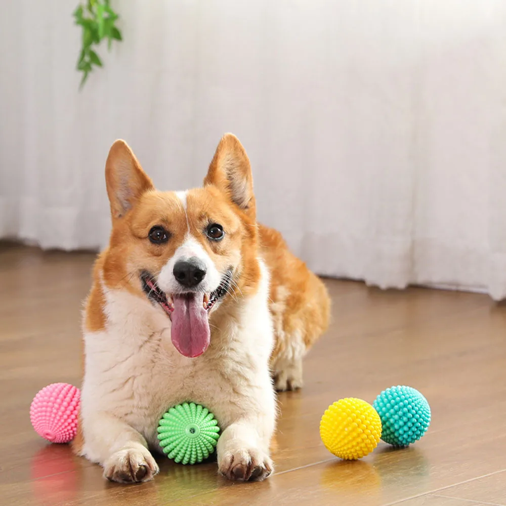 Kauspielzeug für Haustiere, quietschender Maisball, langlebiger Kauball für Hunde zum Zähneknirschen und Reinigen, Haustierbedarf zur Linderung von Langeweile für Welpen