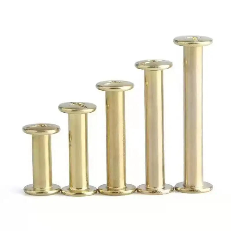 GooBetter Copper Plated Rivets From 10 Pieces M5 6~70mm Album Screws Butt-Locking Screws