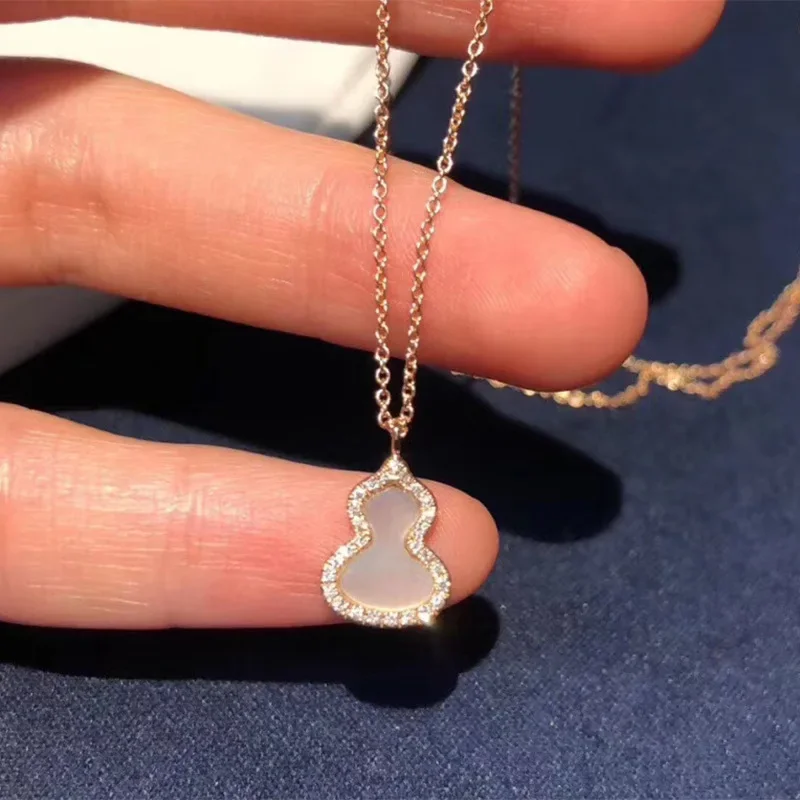 Elegante S925 Sterling Silber Damenhalskette mit Weißem Fritillaria-Diamant und 18k Vergoldeter Schlüsselbein-Kette Premium Feiner Schmuck – Detail 1