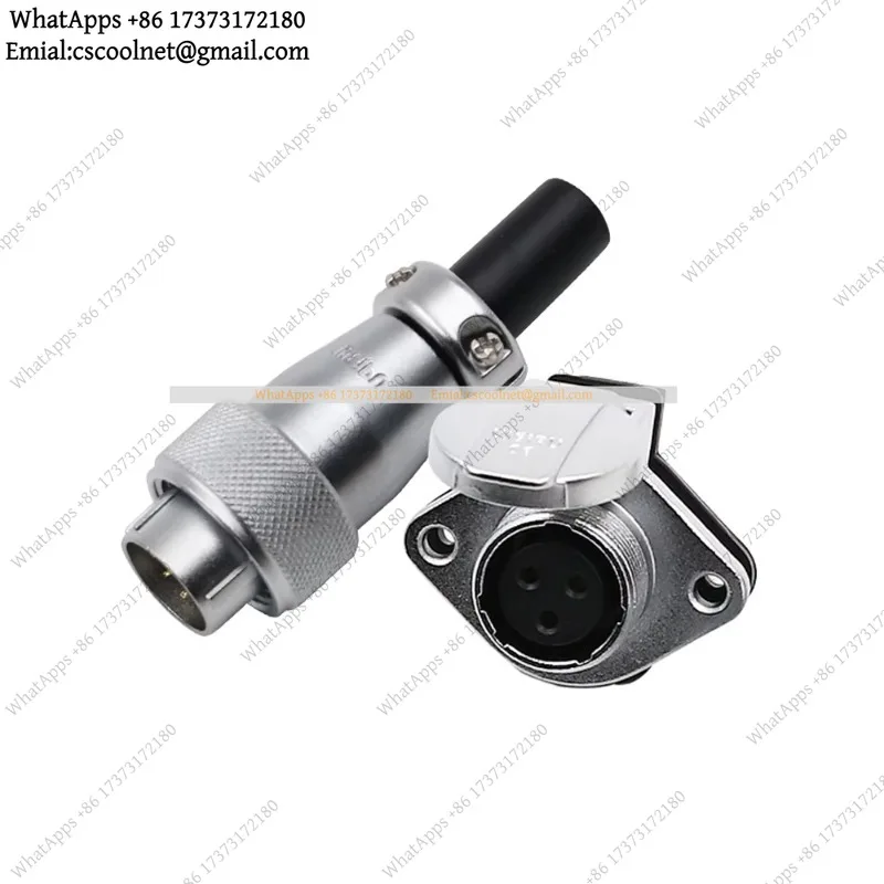 JS03 1 pair WS16 waterproof connector 2/3/4/5/7/9/10 pin high voltage plug socket industrial power metal cable joint