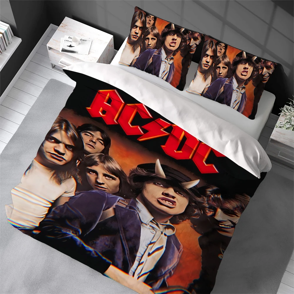

Rock Band A-AC-DC Night Prowler Duvet Cover Set Home Style Bedding Soft Laundry Cotton Bed 3 Piece Set Student Dormitory Gift