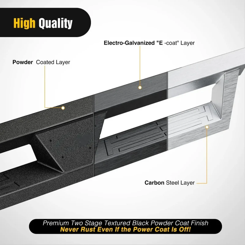 Hot Selling Auto Running Boards Car Steps Dual-StageTextured Powder Coated Side for 2007-2018
