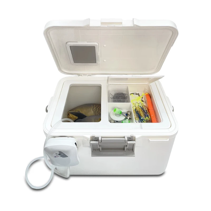 

PortableAerator Live Bait Container，Heavy Duty Lure Fish Keeper，Multifunction Outdoor Cooler Box，Insulated Electric Cooling Tote