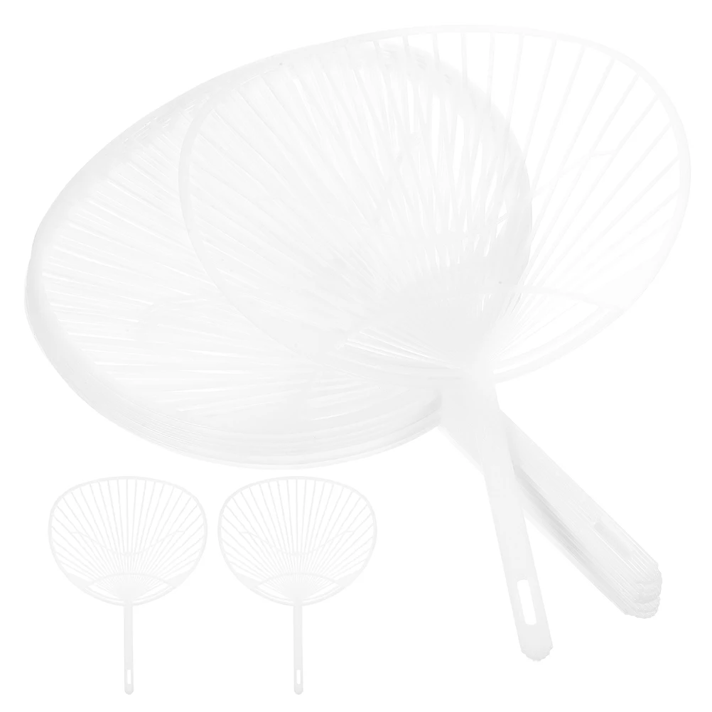 

20pcs Sturdy Pp Fan Frames For Diy Hand Fans Round Frame Unfinished Craft Material Chinese Style Decorative Kit Wedding