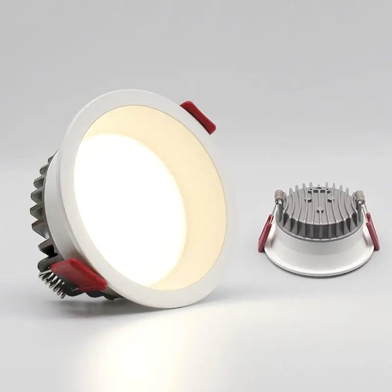 Dimmable Recessed Anti Glare LED Downlights 9W/12W/15W/20W LED Ceiling Spot Lights AC85~265V Background Lamps Indoor Lighting