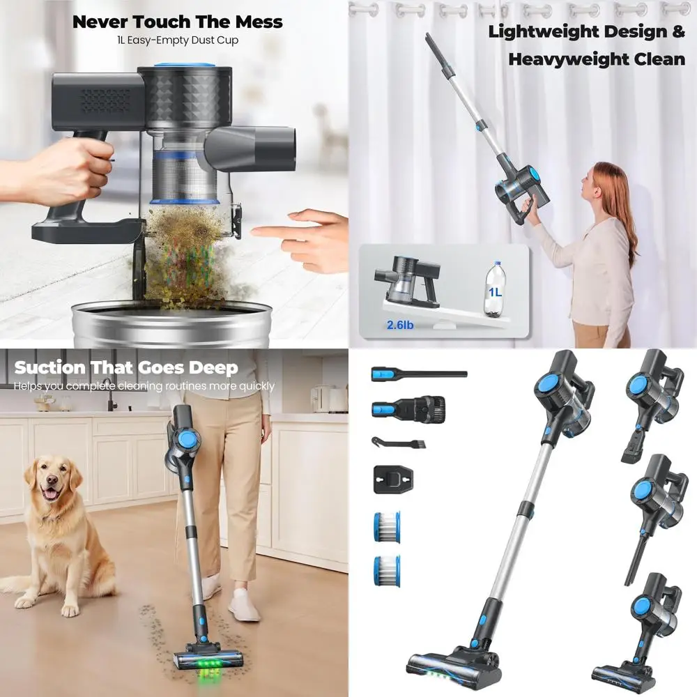 

Мощный легкий вертикальный пылесос с функцией самостоятельной установки, идеально подходит для уборки твердых полов, ковров и удаления шерсти домашних животных.