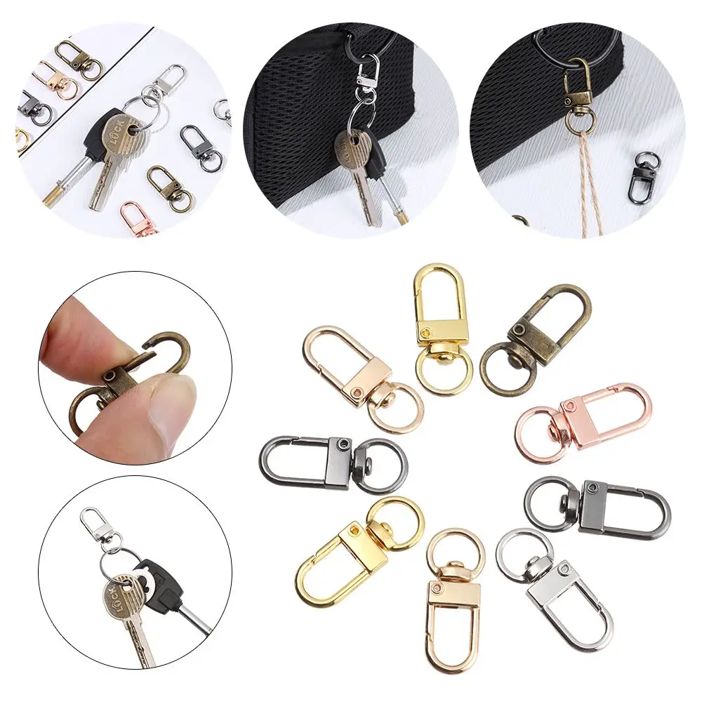 5Pcs Hardware Bag Part Accessories Jewelry Making Split Ring Lobster Clasp Hook Bags Strap Buckles Collar Carabiner Snap