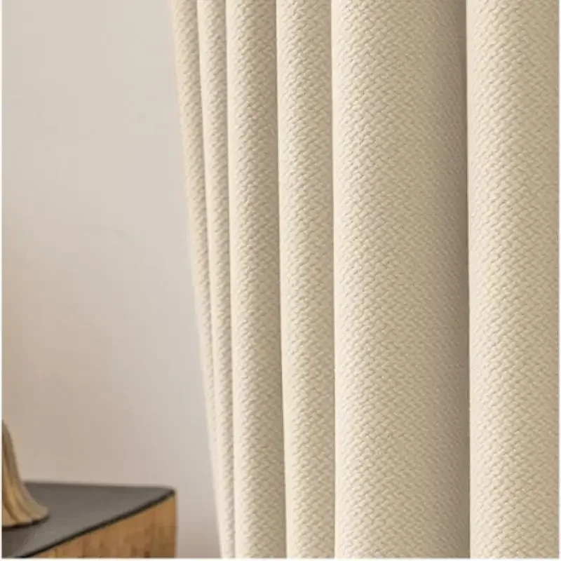 

Custom Size Thickened Solid Color Double-Sided Jacquard 80%-90% Blackout Living Room Curtain Bedroom Curtains Home Decor