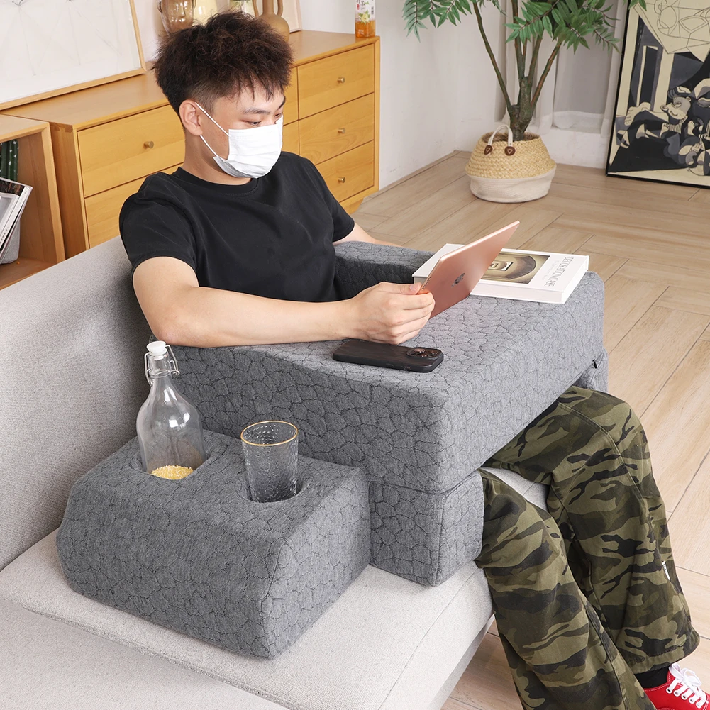 

Мягкая большая подушка для ноутбука с подстаканником, регулируемая для чтения, игр, работы и многого другого для игры в стиле Steam Deck/Switch Play