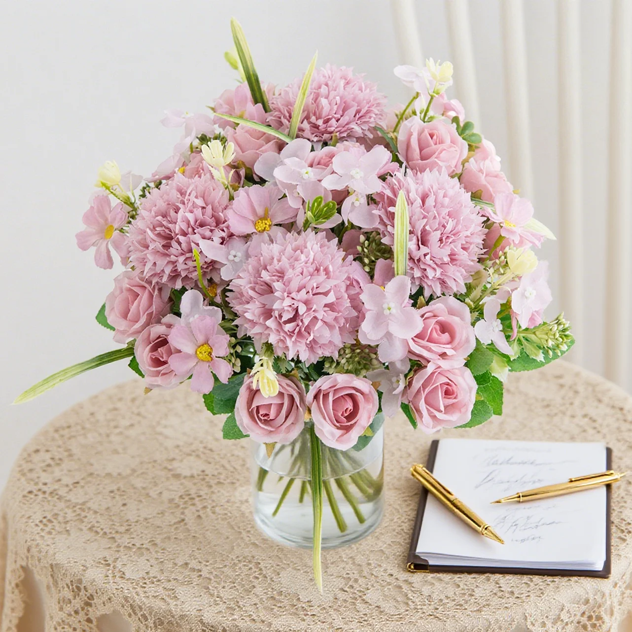 Ramo de Rosas Artificiales de Seda para Boda, Decoración para el Hogar, Mesa, Festivales, Jarrón, Ramo de Novia, Jardín, Manualidades, Regalos Hechos a Mano