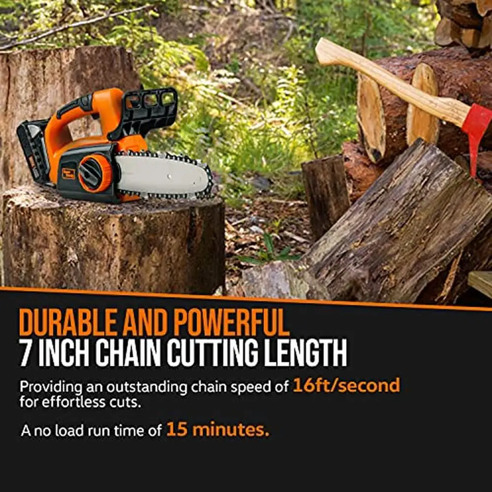 Mini Cordless Electric Chainsaw 20V 2.0Ah Lightweight Wood Tree Cutting Forestry Landscaping High Performance Built to Last