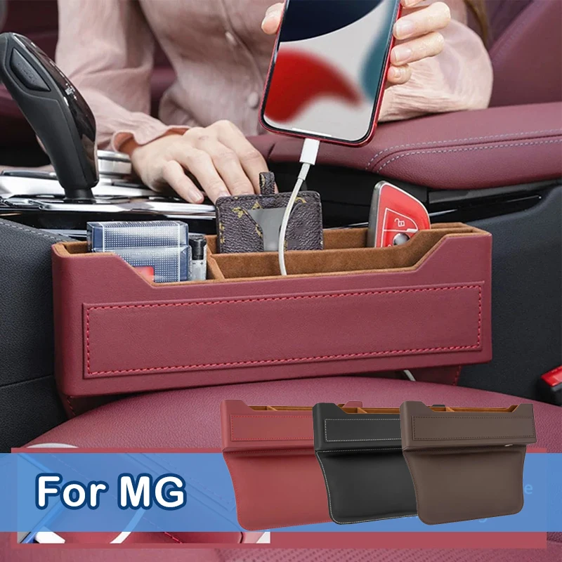 

Leather Car Seat Gap Organizer Console Crevice Filler Side Storage Box For MG 4 MG4 EV Electric EH32 Mulan 2022 2023 2024 2025