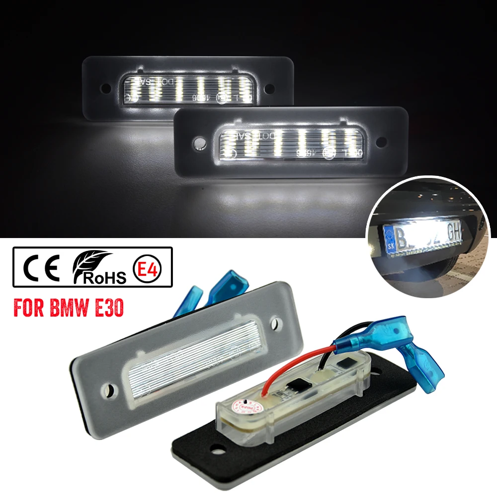 LED License Plate Light For BMW 3 Series E30 5 Series E12 E28 6 Series E24 7 Series E23 M1 Series E26 Z1 Series Roadster