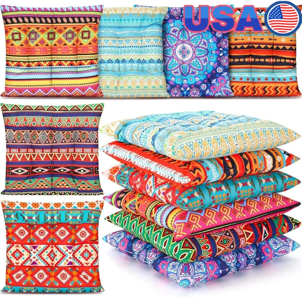 

6 Pcs Bohemian Floor Pillows Soft Seating Cushions Yoga Meditation Decor Plush Pouf Comfortable Living Room