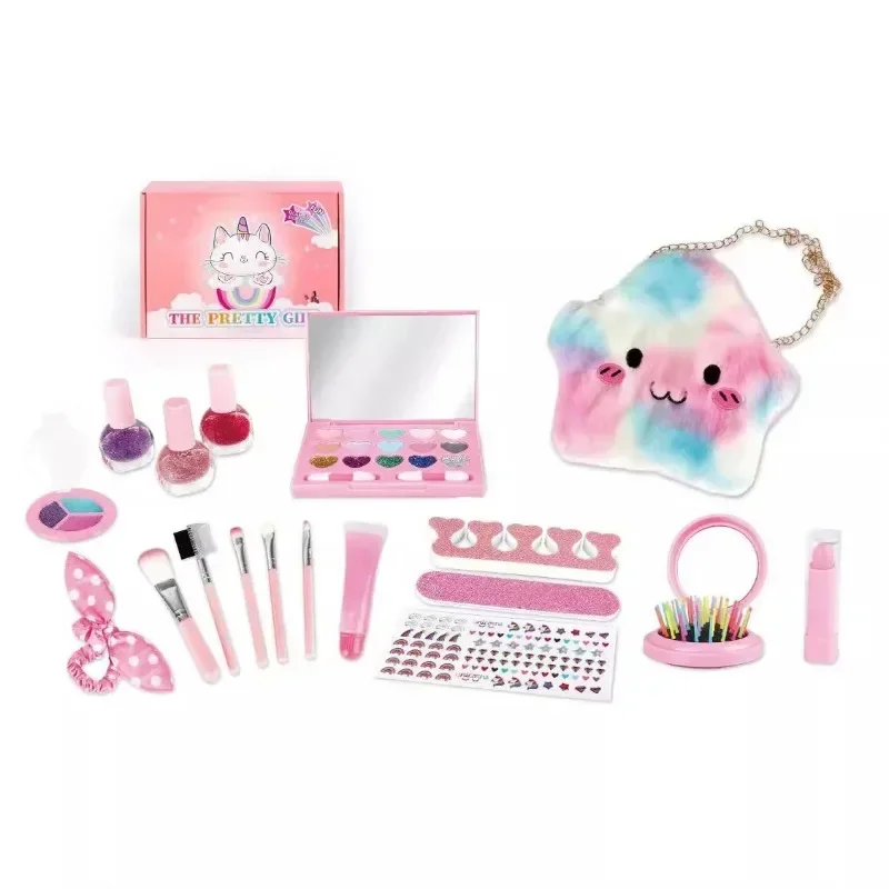 Kosmetik Spielzeug Set Kinder Make-Up Set Sicher Waschbar Prinzessin Schönheit Pretend Spielen Spielzeug Set Tasche Nagellack Echt Make-Up Kit