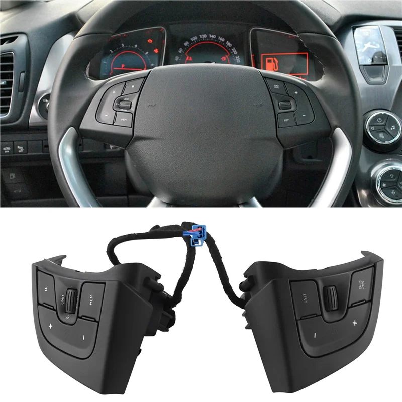 

Excellent-98004092ZD Car Steering Wheel Cruise Audio Volume Control Switch Buttons For Citroen Cactus DS5 DS6
