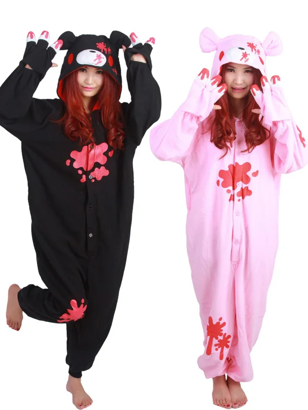 Thickened Fleece Pajamas Cartoon Bear Design Couples Matching Home Clothes Men's Long Sleeve Long Pants Soft Plush Sleepwear