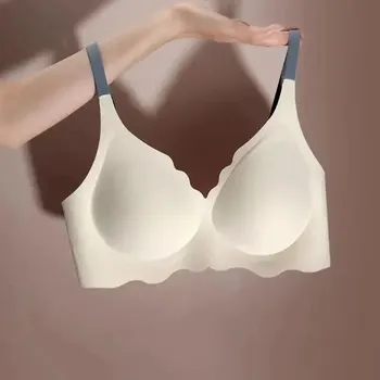 노 트레이스 탑 여성 속옷 노 스틸 링 퓨어 욕망 편안한 어퍼 서포트 슬링 조절 뷰티 백 브라 씬 섹션