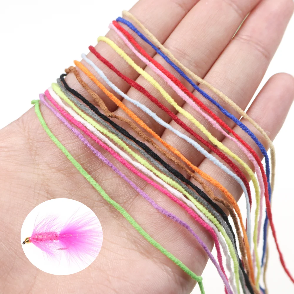 2 paquetes de Chenille de Hielo Ultrafino de 1mm para Atado de Moscas, Chenille Mop para San Juan Worms, Caddis Emergentes, Ninfas y Woolly Bugger