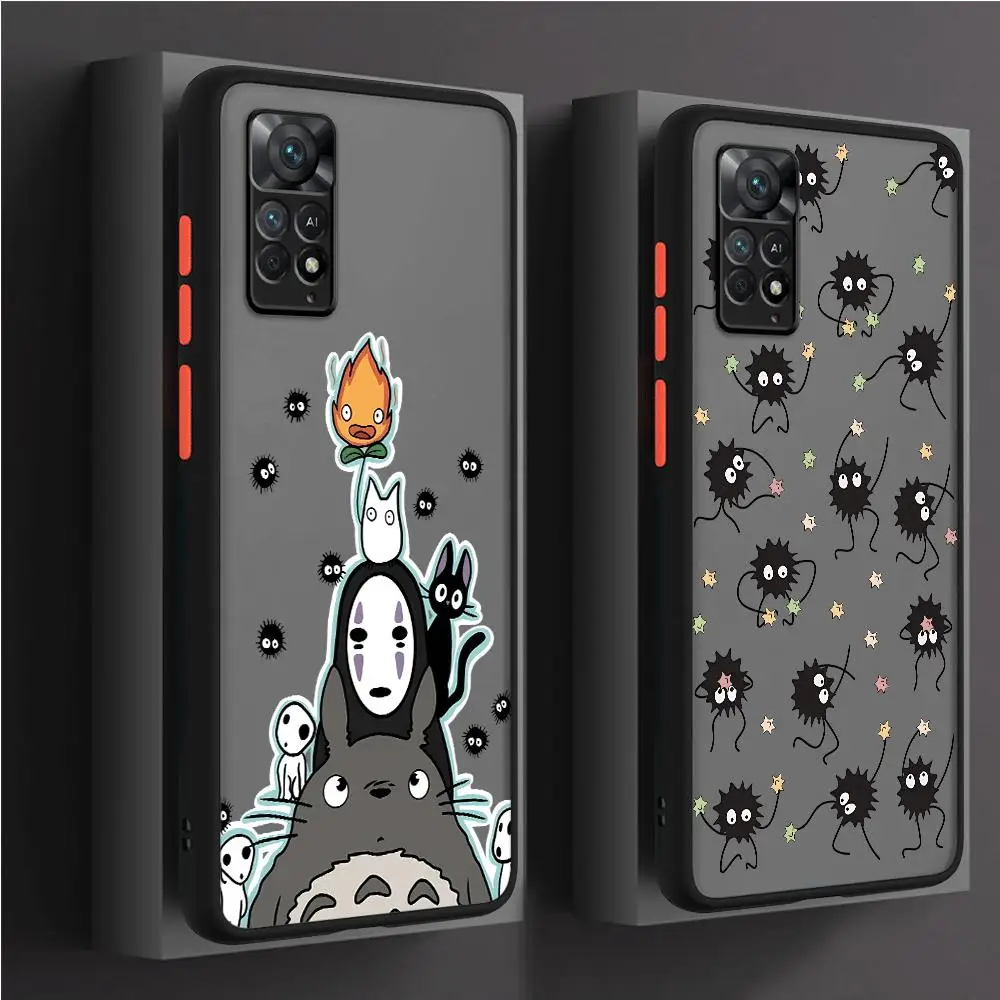 Spirited Away Soot Sprites Phone Case for Xiaomi Redmi Note 12 9 10 Pro 8 7 9T 11 Pro 10 10S 12S 11S 8T 9S 12 Shell Silicone