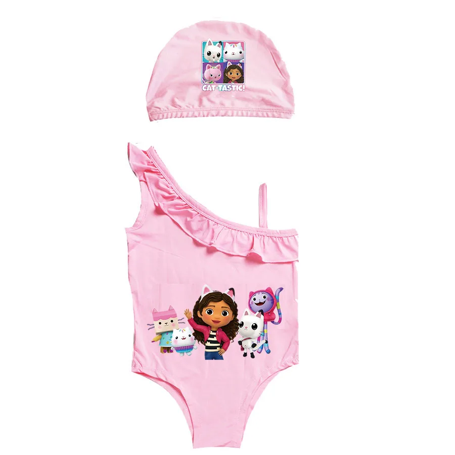 Gabby\'s Dollhouse bañador de una pieza para niños, bañadores para bebés, niñas, gatos, trajes de baño para niños, body y gorro