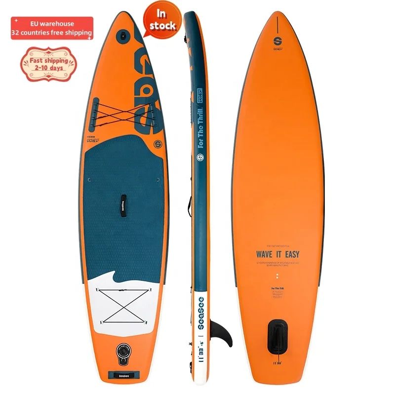 

11' Orange SUP Board Inflatable Stand Up Paddle Boards Drop-stitch Surfboard Paddleboards With Removable Fins