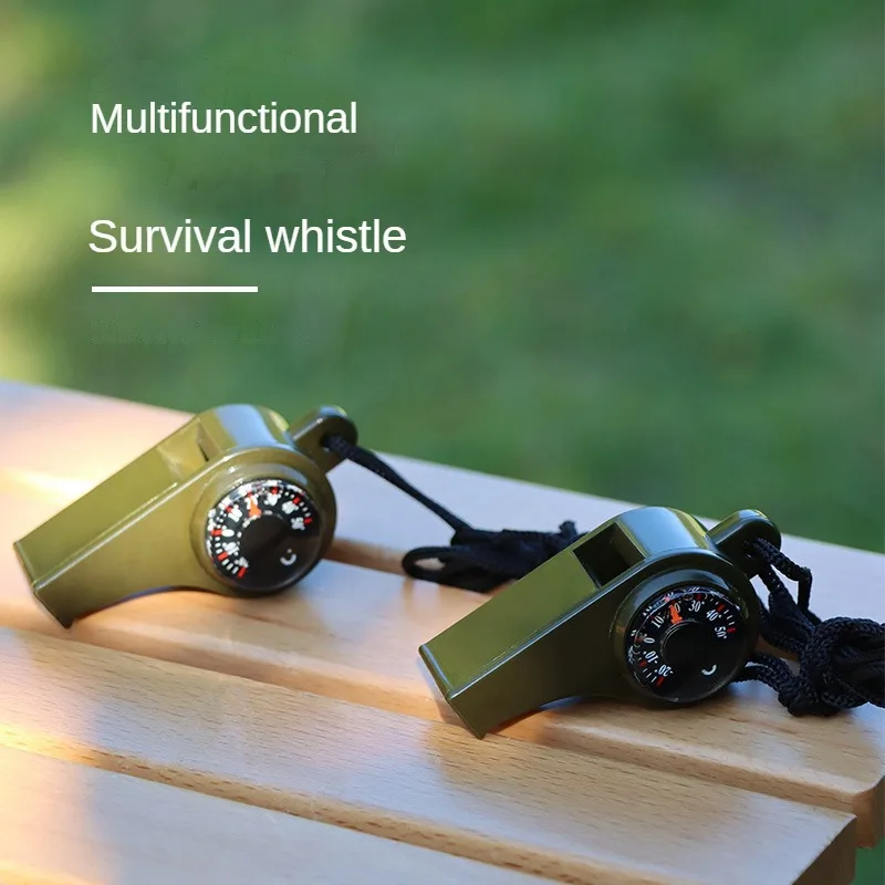 Three in One Wilderness Exploration and Survival Whistle Camping Training Whistle Ultra Loud Outdoor Life-saving Equipment