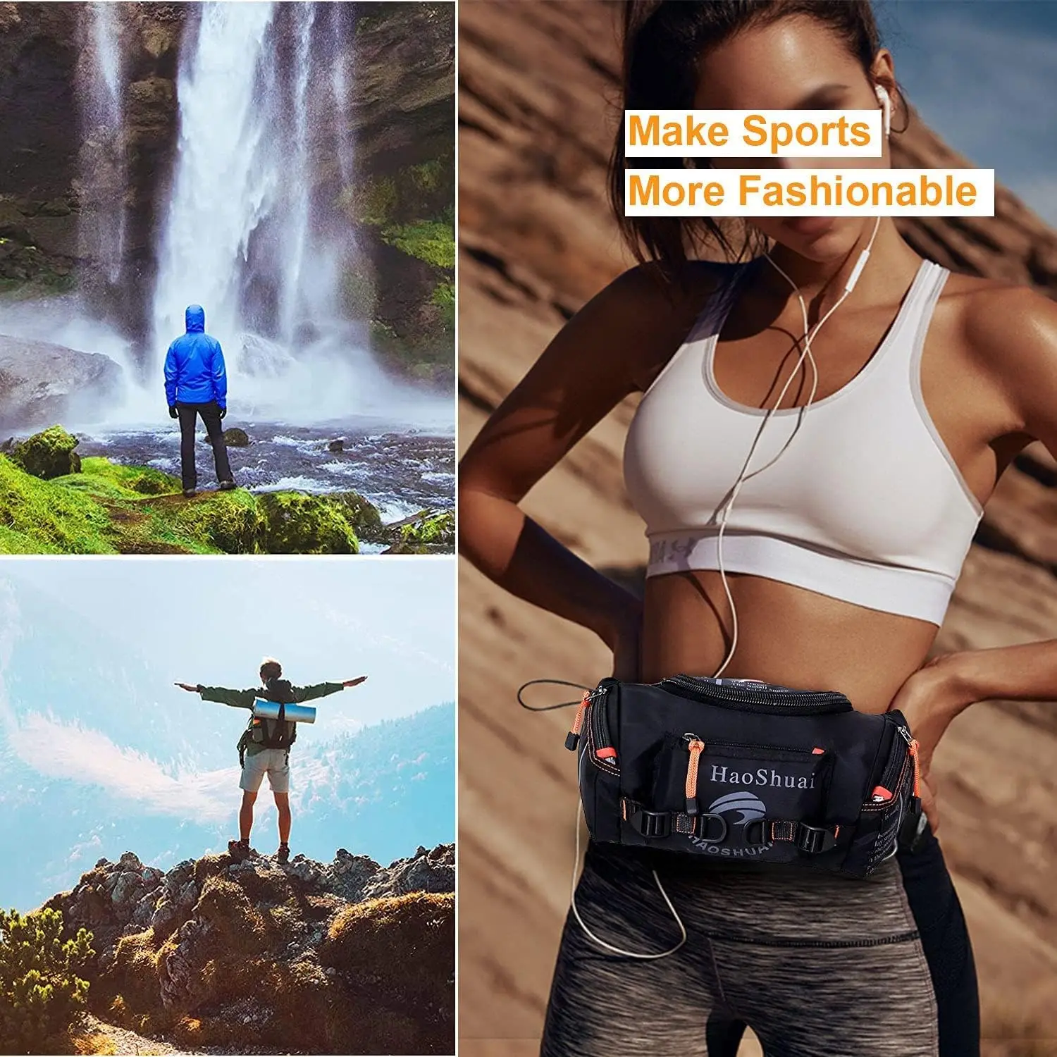 Nylon Man Chest Bag Large Capacity Multifunctional Outdoor Sports Waist Bag Shoulder Crossbody Hiking Cycling Sling Casual Bag
