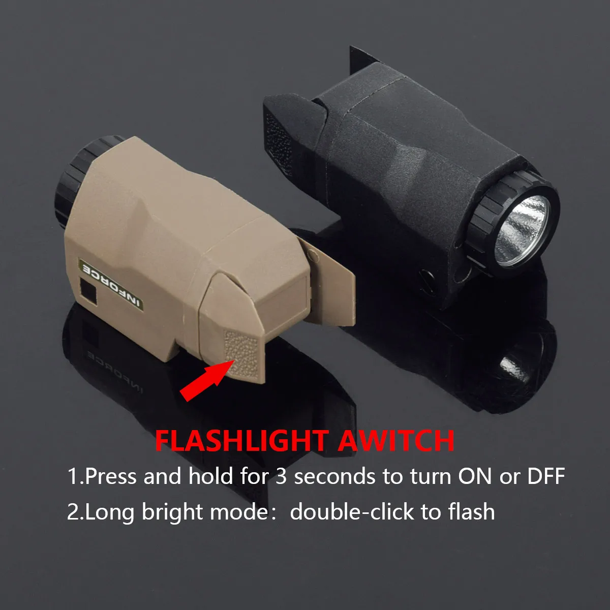 Tactical WML Masterfire Compact Inforce APL APL-C Pistol Gun Light  Flashlight  Airsoft Rifle Weapon light For Glock 17 19 18c