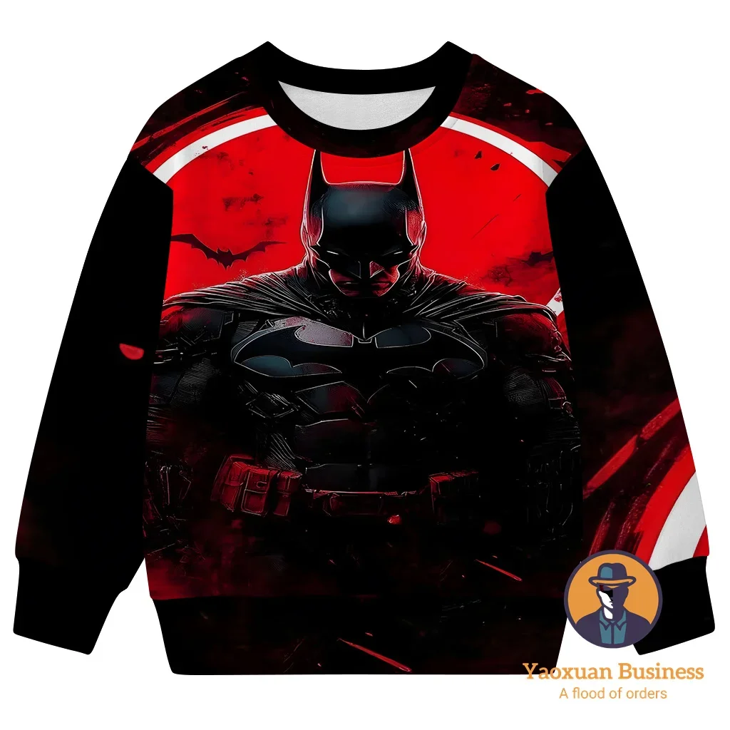 

Best Selling 2025 Batman 3D Crew Neck Sweatshirt Kids Teens Boys Girls Cartoon Print New Summer Trendy Hot Fashion