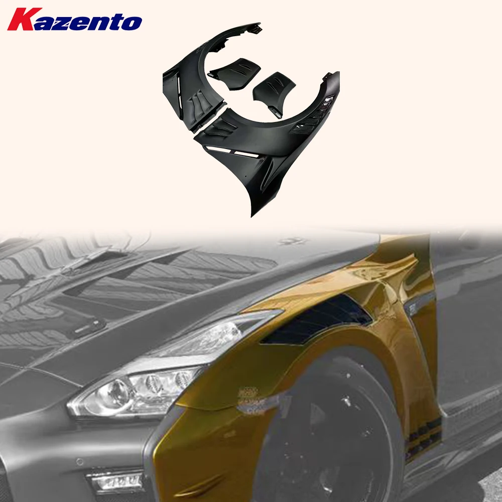 

For Nissan R35 GTR 4BA 2017+ TPS Style Partial Carbon In Vents Front Fender Pair
