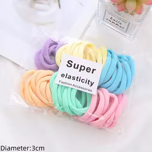 50pcs Black Elastic Hair Band Leagues Ties Colets Scrunchies Springs Gum Accessory For Girl Women No Damage Pigtails Holder Set - Image 52