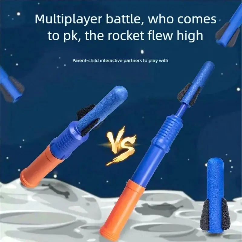 3Pcs Hand-Propelled Rocket Launcher Toy Set Foam Rocket Child Outdoor Birthday Gift Family Interactive Funny Game Party Discount