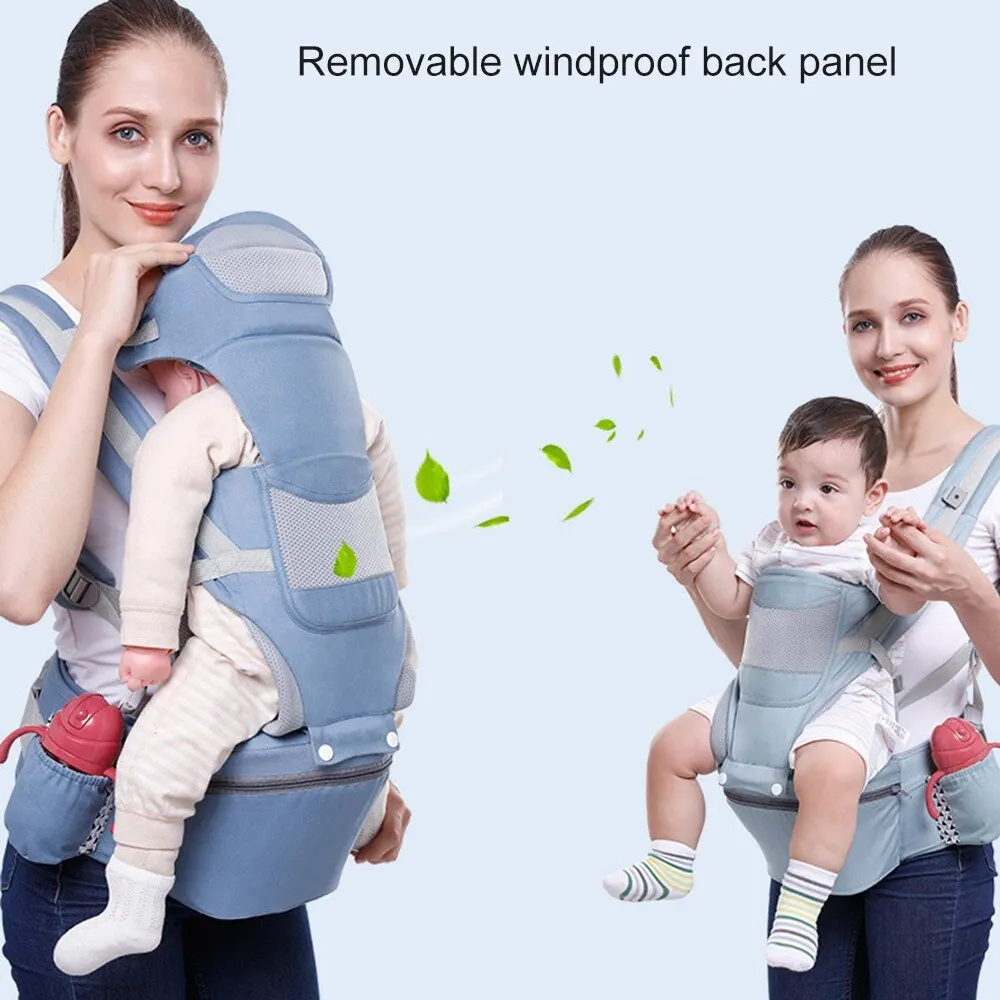 Ergonomic Newborn Baby Carrier Wrap With Hipseat Storage Bags 0 To 3 Years Front Facing Kangaroo Baby Waist Stool Carrier Sling