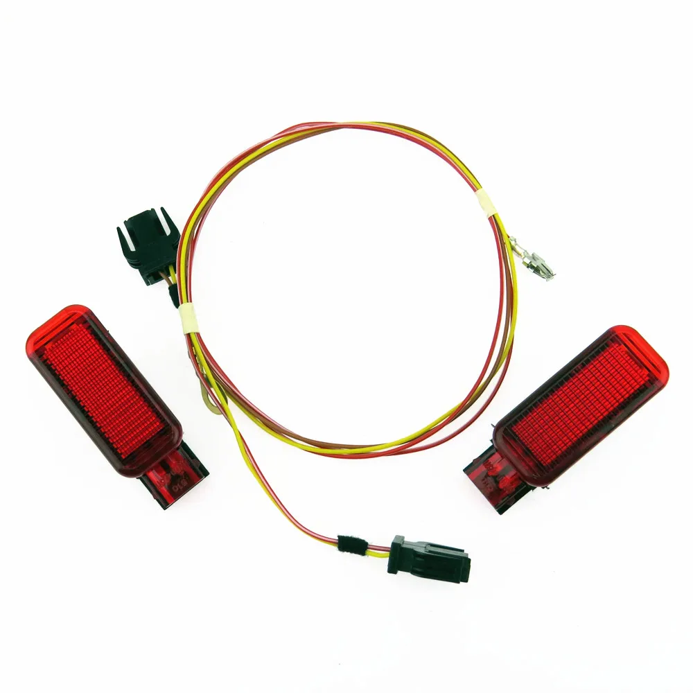 SCJYRXS Red Door Panel Safety Warning Lamp+Connection Cable Harness Plug For A3 A4 A5 A6 A7 A8 Q3 Q5 TT 8KD 947 411 8KD947411