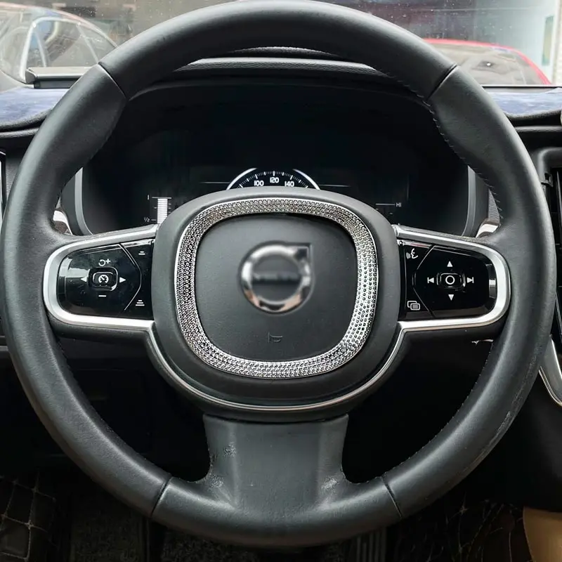 For Volvo XC60 interior steering wheel trim frame drill S90XC90V90V60CC steering wheel modification decoration