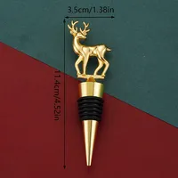 New Deer Red Wine Stopper, Fresh-keeping Stopper, Christmas Wedding Party Small Gift, Zinc Alloy Grape Red Wine Stopper.