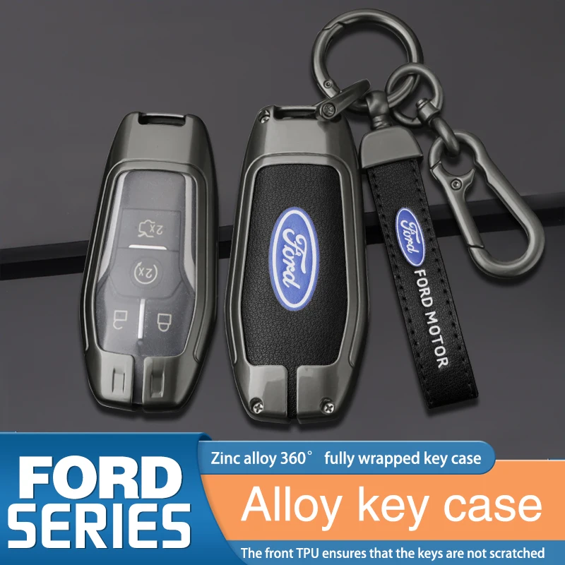 Zinc Alloy Car Remote Key Case Cover For Ford Fusion Mondeo Mustang F-150 Explorer Edge 2015 2016 2017 2018 Auto Accessories