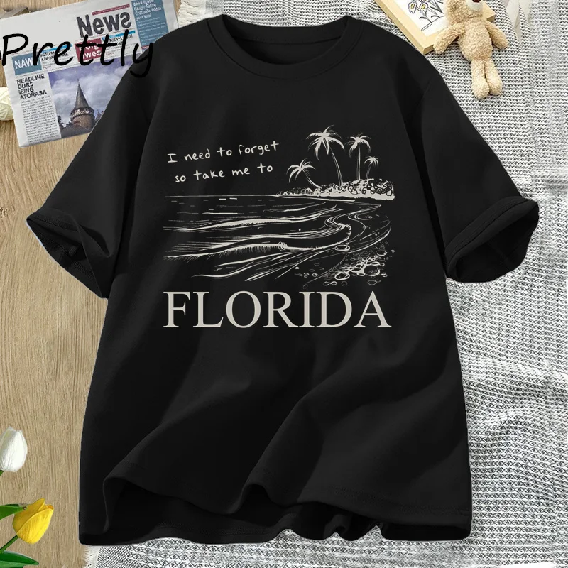 I Need To Forget So Take Me To Florida T-shirts Women Trendy Tortured Poets Department Tee TTPD Tshirt Concert Outfit Cotton Top