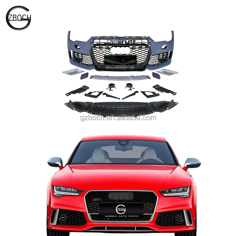 

Front Car Front Bumper Grille kit for Audis A7 2016 2017 2018 2019 upgrade RS7 body kit front bumper front car grill