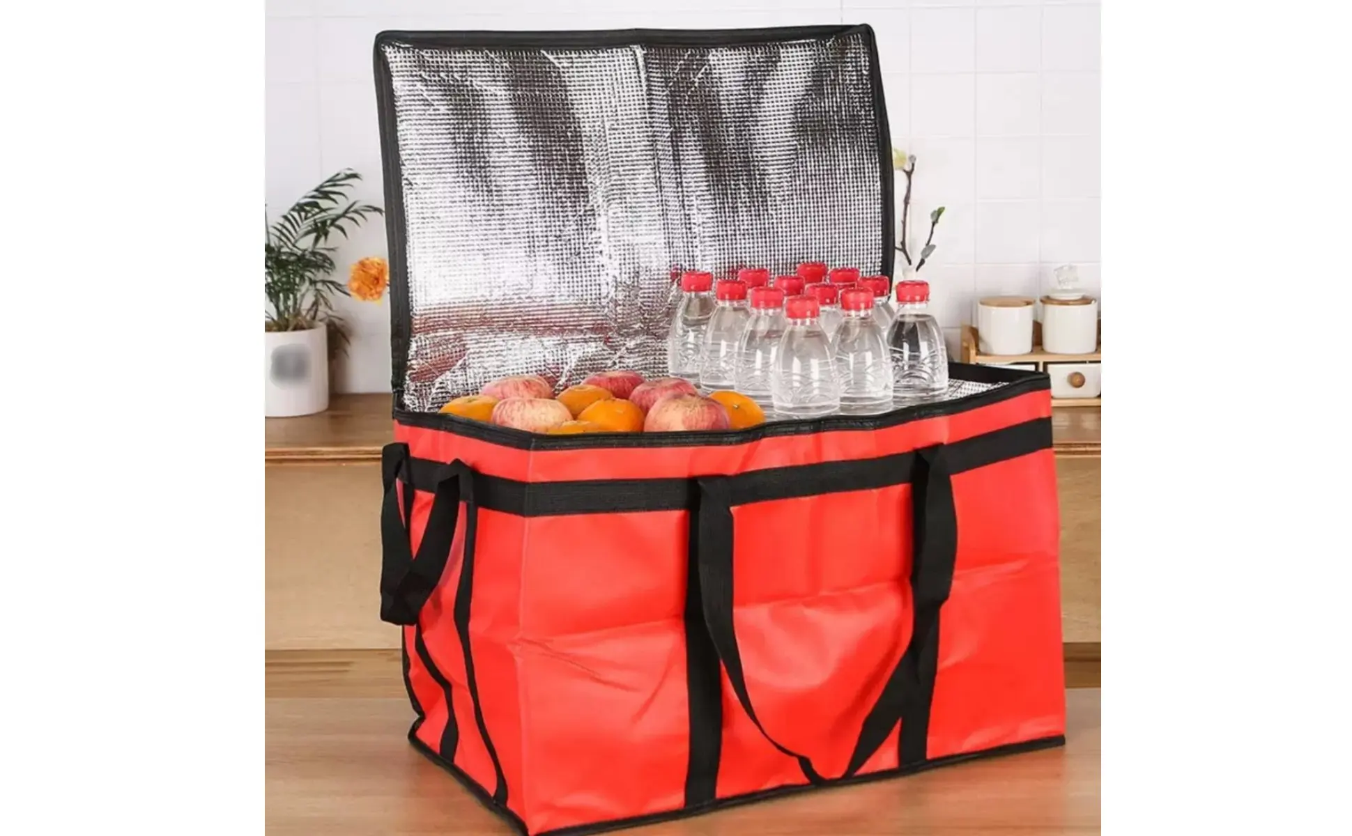 Pie Delivery Bag Warm and Cold Use Insulated Food Delivery Bag Large Thermal Tote Waterproof Thickened Material for Camping