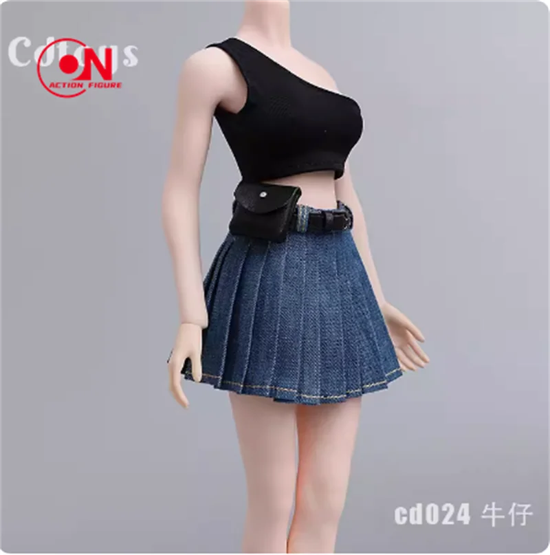 cdtoys cd024 Escala 1/6 Falda plisada femenina Chaleco Conjunto de cinturón Modelo de ropa Ajuste 12 ''TBL PH JO Soldado Figura de acción Cuerpo Muñecas